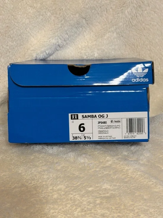 Like new, worn once - Adidas Samba White Sneakers with Pink Stripes - Picture 4 of 4